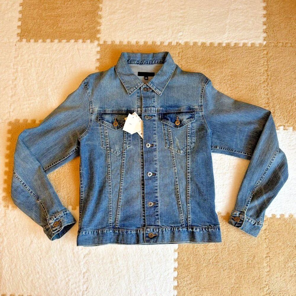 NEW Uniqlo Denim Trucker Jean Jacket Blue Stretch Rare Vintage 2010's Japan Levi